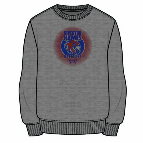 Riverton Hawks Sublimated Decal Grey Crewneck
