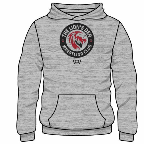 The Lions Den Wrestling Club Custom Sublimated Decal Grey Hoodie