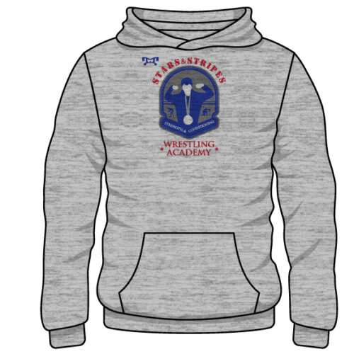 Stars and Stripes Wrestling Academy Custom Sublimated Decal Grey Hoodie