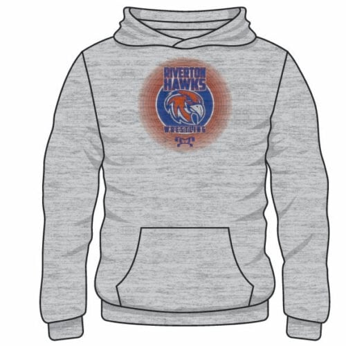Riverton Hawks Custom Sublimated Decal Grey Hoodie