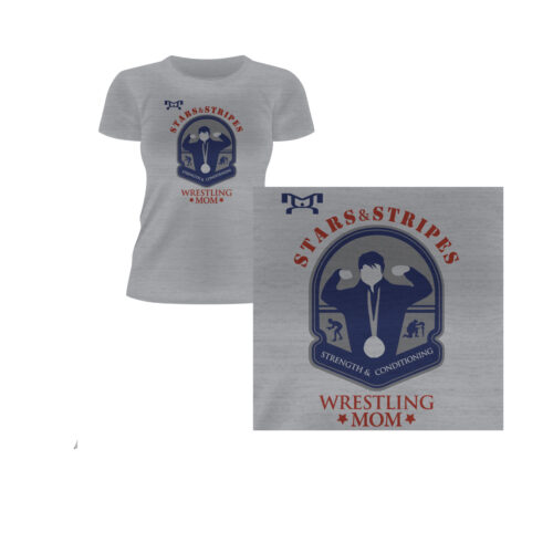 Stars and Stripes Wrestling Academy Wrestling Mom Shirt Custom Sublimated Decal T-Shirt