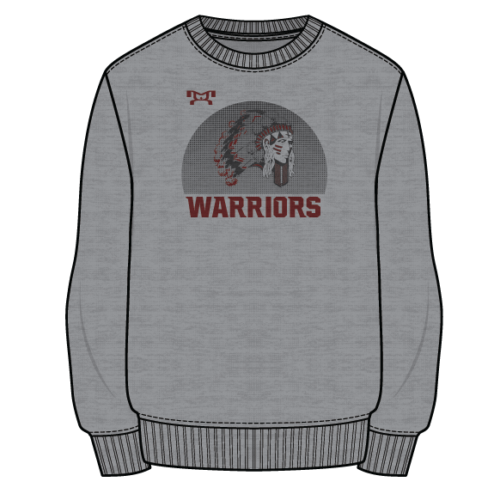 Danville Warriors Sublimated Decal Grey Crewneck