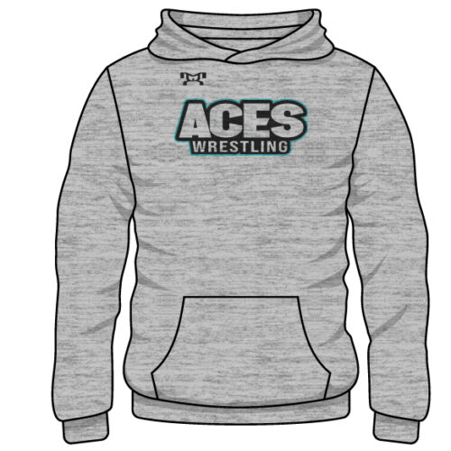 Aces Custom Sublimated Decal Grey Hoodie