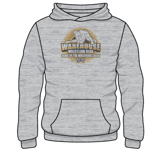 Warehouse Wrestling Club Custom Sublimated Decal Grey Hoodie