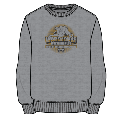 Warehouse Wrestling Club Sublimated Decal Grey Crewneck