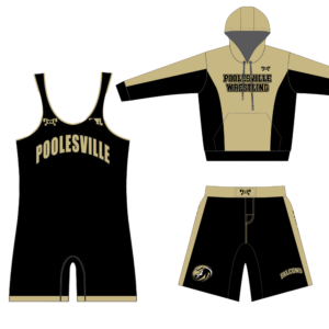 POOLESVILLE ALL Black Singlet with POOLESVILLE on Chest Custom Combo