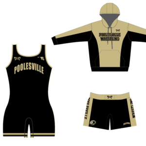 POOLESVILLE Womens ALL Black Singlet with POOLESVILLE on Chest Custom Combo