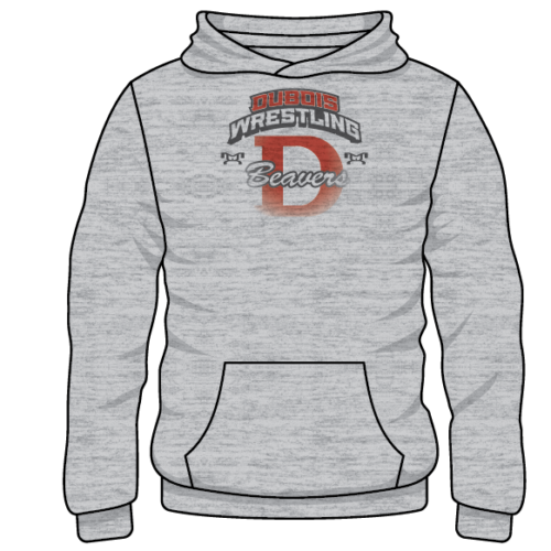DuBois Wrestling Custom Sublimated Decal Grey Hoodie