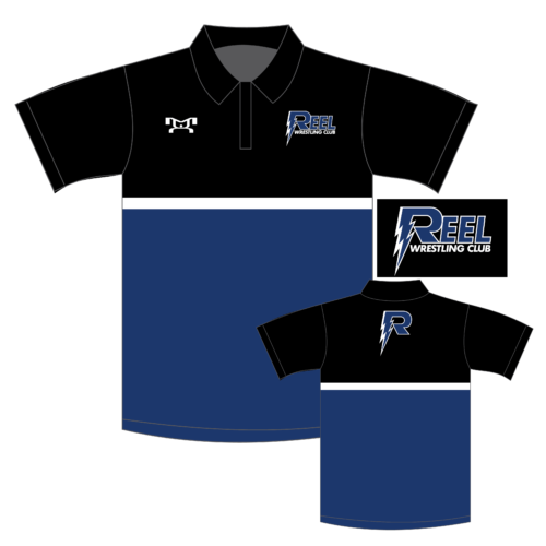 Reel Wrestling Club Black Custom Polo