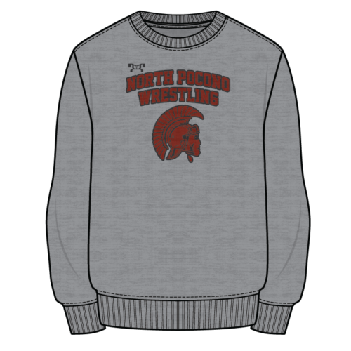 North Pocono Youth   Sublimated Decal Grey Crewneck  