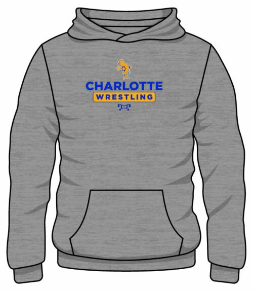 Charlotte HS  Custom Heat Press Grey Hoodie