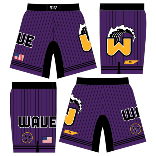 Wave Wrestling Purple Pinstripe Custom Fight Shorts