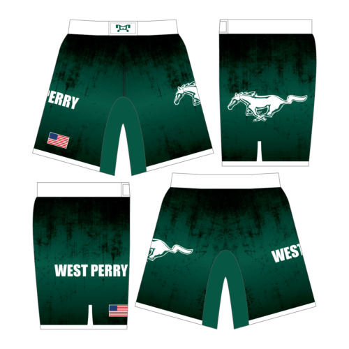 West Perry Mustangs Custom Fight Shorts