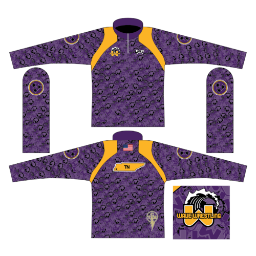 Wave Wrestling  Men's Purple Quarter Zip