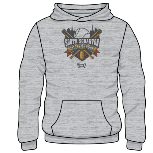 South Scranton Little League Baseball Custom Sublimated Decal Grey Hoodie