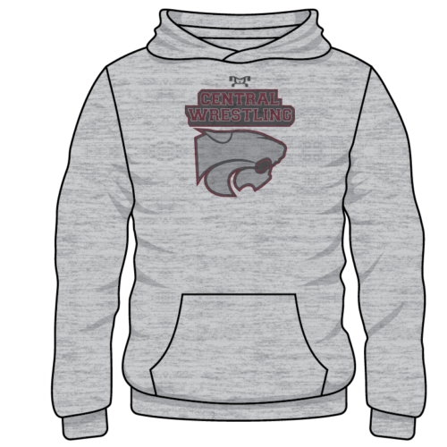 Central High School Custom Sublimated Decal Grey Hoodie