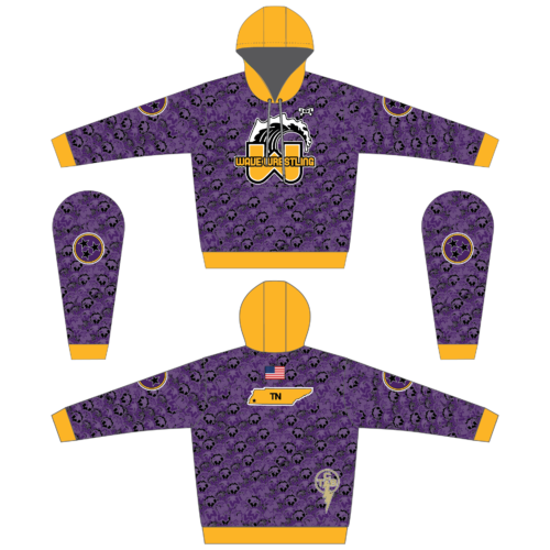Wave Wrestling  Sublimated Purple Hoodie