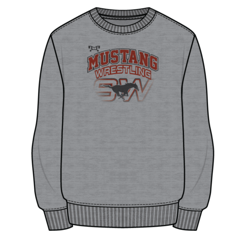 South Western Mustangs Sublimated Decal Grey Crewneck