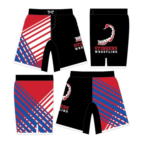 Stingers Wrestling Club Black Custom Fight Shorts 2023