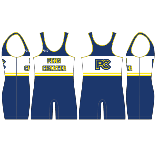 WILLIAM PENN CHARTER Blue & White Singlet