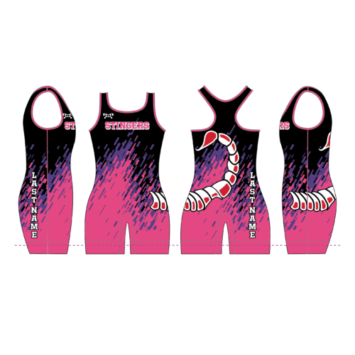 Stingers Wrestling Club Custom Pink Women's Singlet