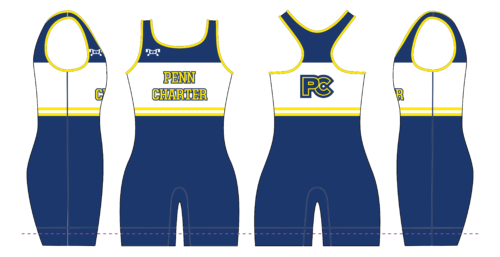 WILLIAM PENN CHARTER Custom Blue & White Women's Singlet