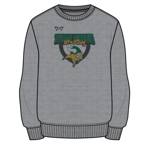 Team Green Elementary Sublimated Decal Grey Crewneck