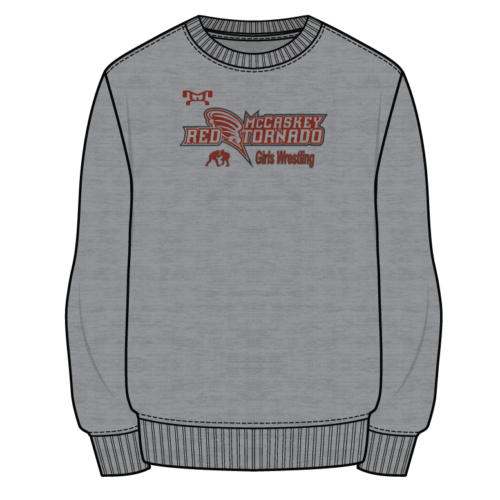 Mccaskey  Sublimated Decal Grey Crewneck Girls Logo