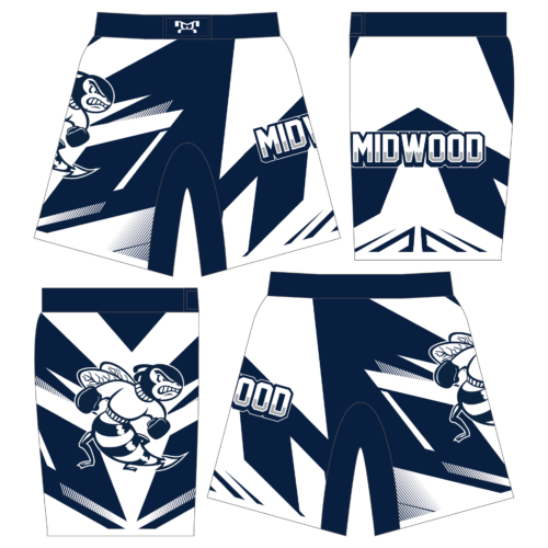 Midwood White Custom Fight Shorts