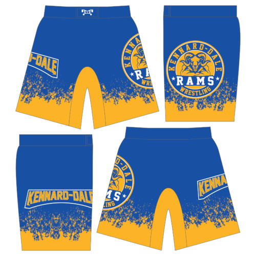 KENNARD-DALE Blue & Gold Designed Custom Fight Shorts