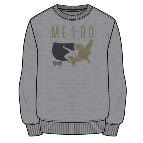 Metro Grappling Sublimated Decal Grey Crewneck