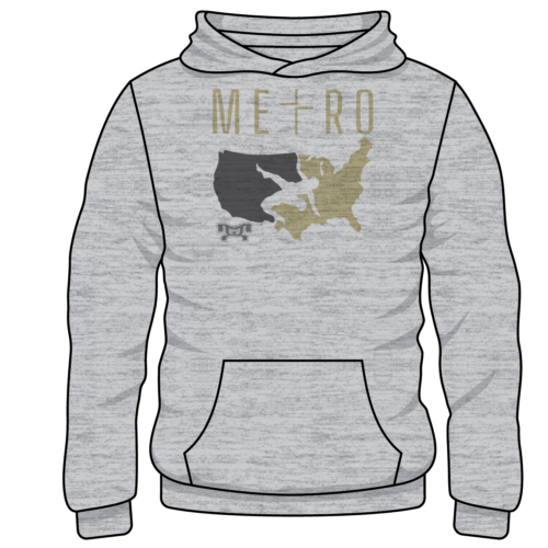 Metro Grappling Custom Sublimated Decal Grey Hoodie