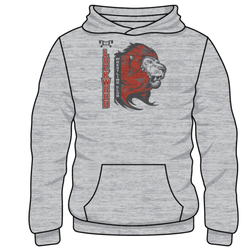 Lockwood Wrestling Custom Sublimated Decal Grey Hoodie