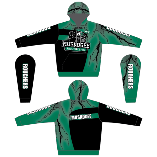 Muskogee Roughers Custom Black Lightning Sublimated Hoodie (Copy)