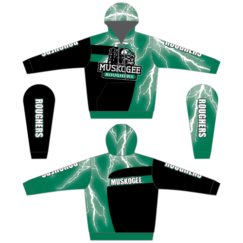 Muskogee Roughers Custom White Lightning Sublimated Hoodie