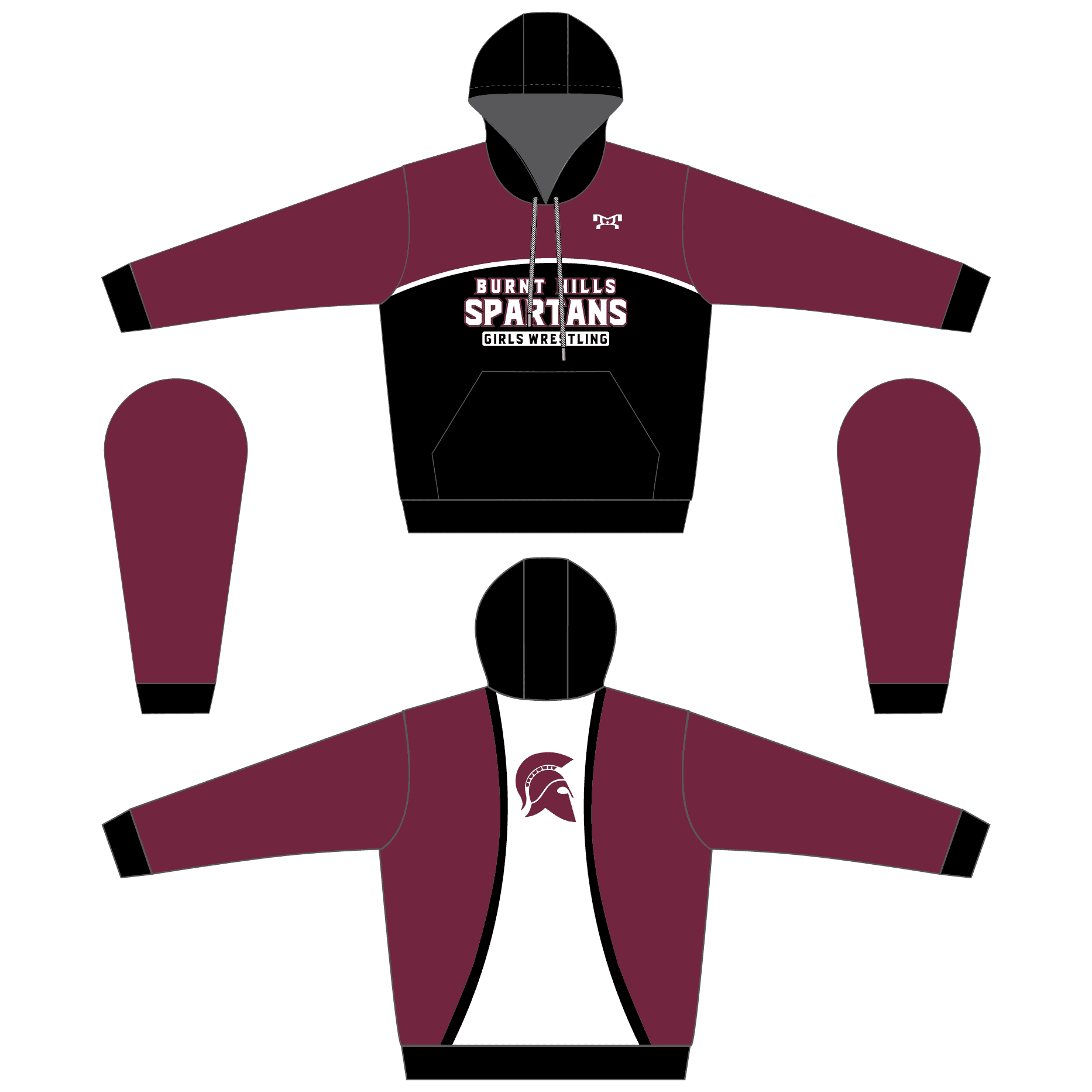 Burnt Hills Ballston Lake Women’s Wrestling Custom Sublimated Hoodie