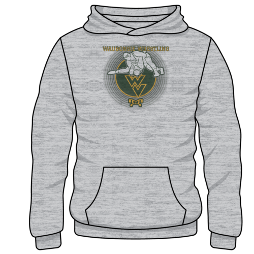 WAUBONSIE WRESTLING Custom Sublimated Decal Grey Hoodie