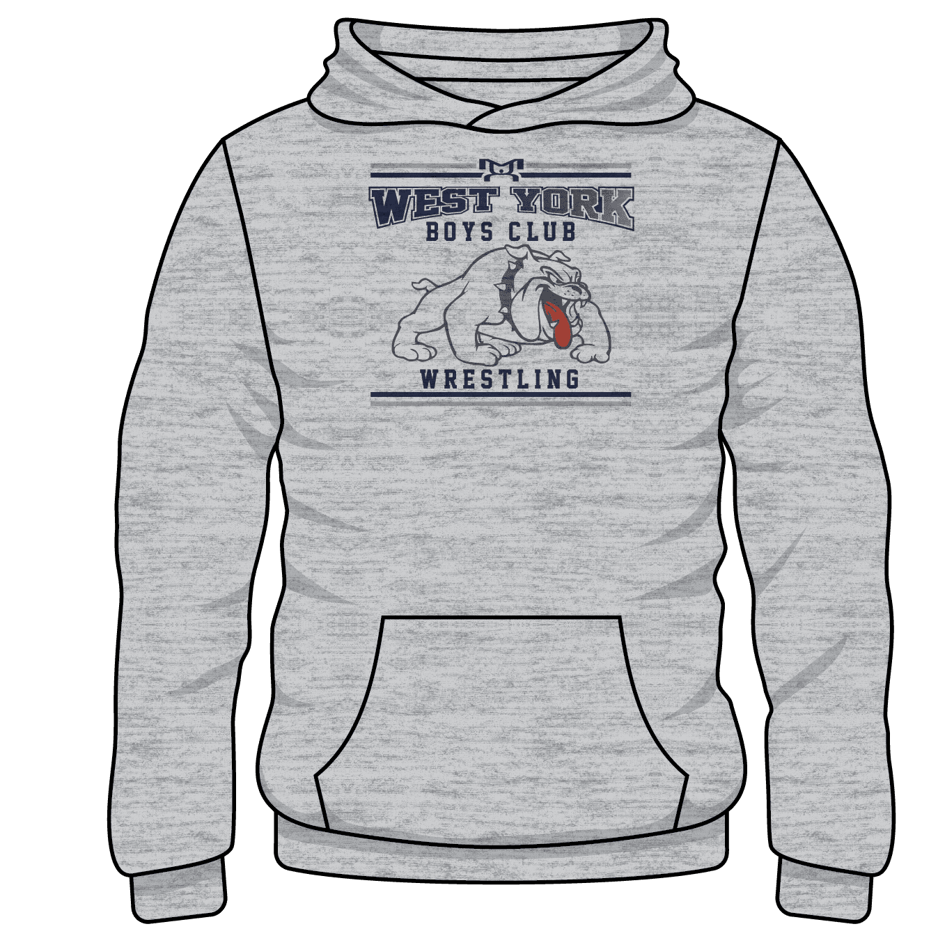 West York Boys Custom Sublimated Decal Grey Hoodie MyHOUSE Sports Gear