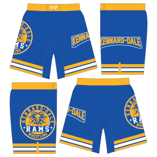 KENNARD-DALE Blue & Gold Plain Custom Fight Shorts