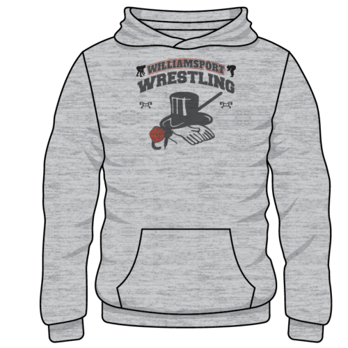 williamsport girls wrestling Custom Sublimated Decal Grey Hoodie