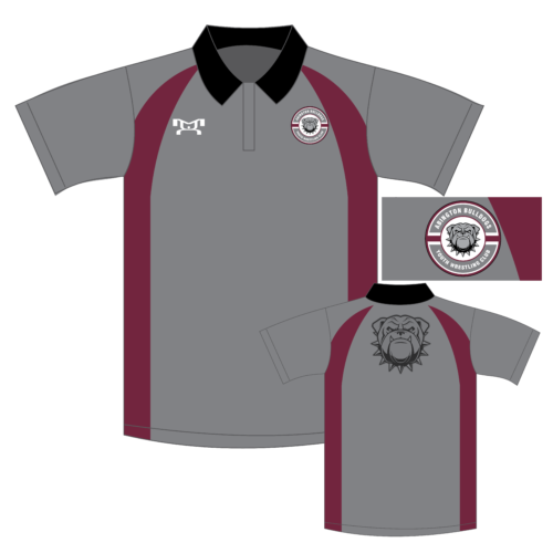 Abington  GREY WITH RED Custom  Polo Shirt