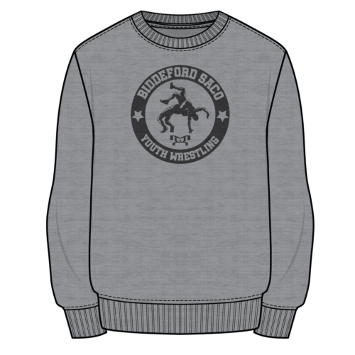 Biddeford Saco Youth Wrestling Sublimated Decal Grey Crewneck