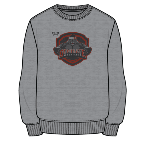Dominate Wrestling Club Sublimated Decal Grey Crewneck