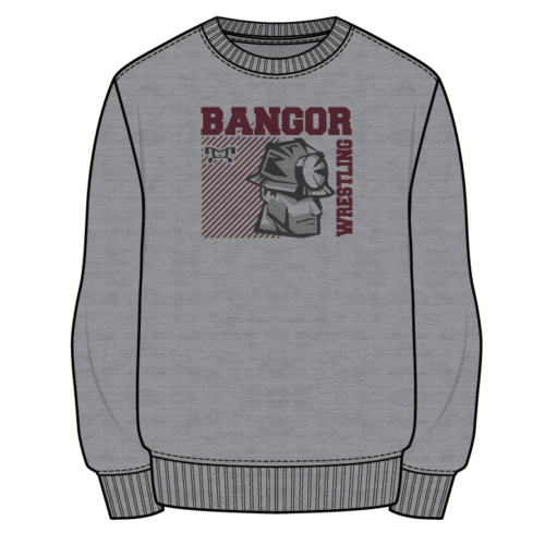 High School Bangor Sublimated Decal Grey Crewneck