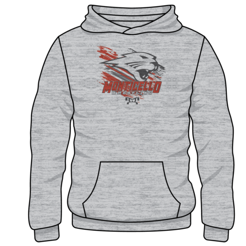 Monticello Custom Sublimated Decal Grey Hoodie
