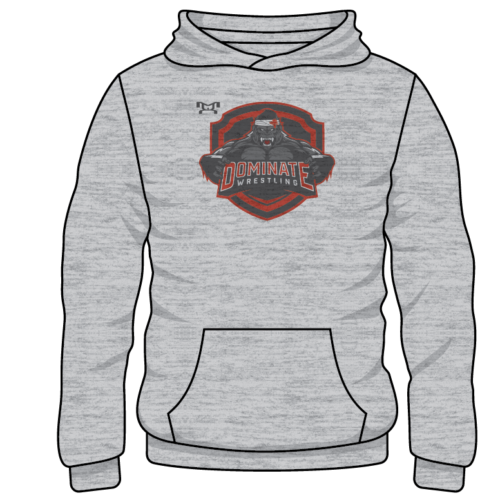 Dominate Wrestling Club Custom Sublimated Decal Grey Hoodie