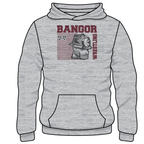 High School Bangor Custom Sublimated Decal Grey Hoodie