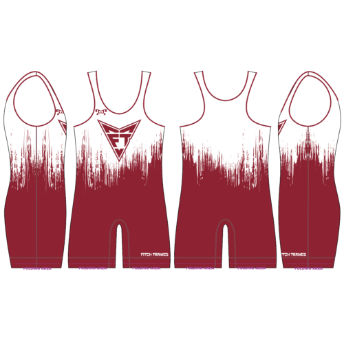 Fitch Trained Men's Custom Red & White Singlet