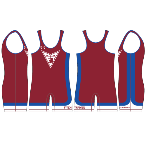 Fitch Trained Men's Custom Red , Blue & White Singlet