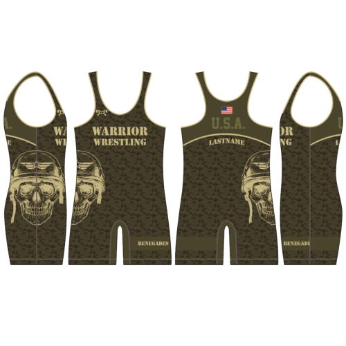 Warrior Wrestling PA Men's Brown Singlet 2023